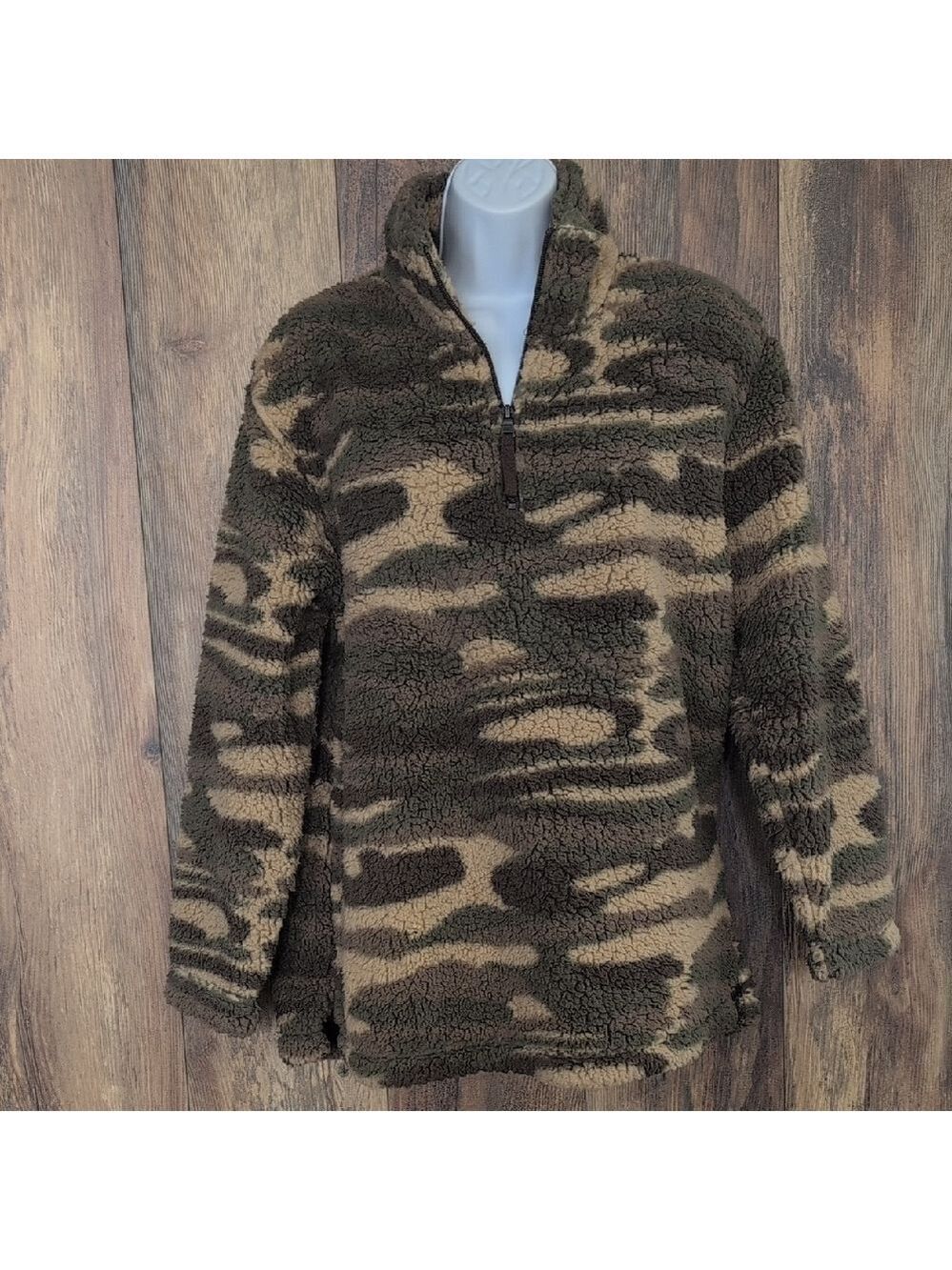 Boxercraft Zip Up Camouflage Pullover Sherpa Style Jacket S -715AA